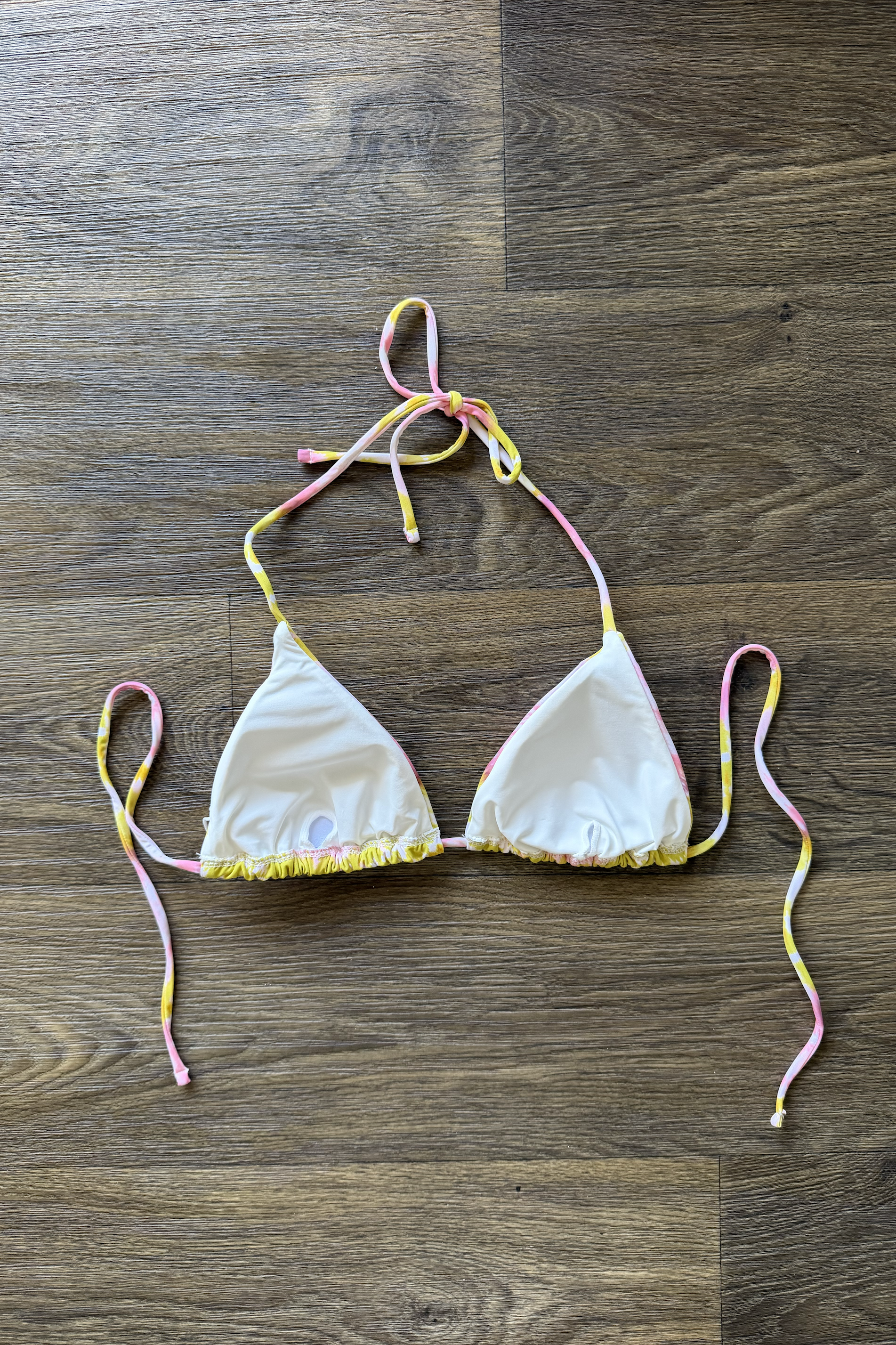 Pink Green Tie Dye Bikini Triangle Top