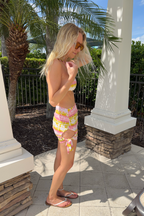 Pink Green Tie Dye Cover Up Skirt