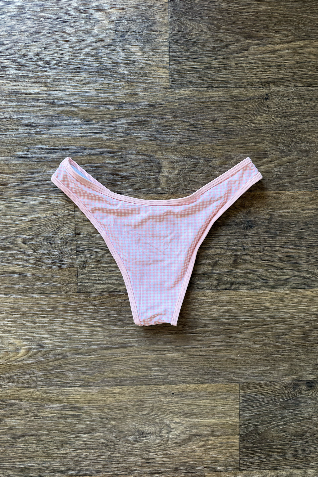 Pink White Gingham Bikini Bottom