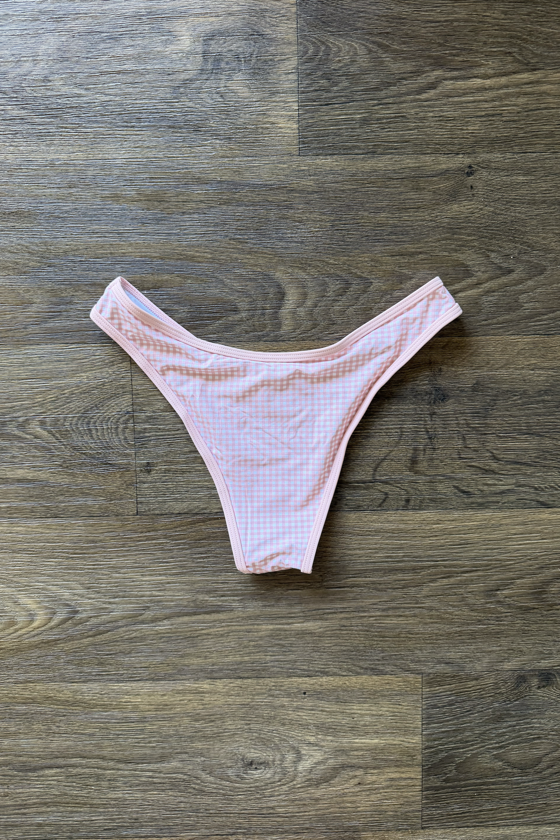 Pink White Gingham Bikini Bottom