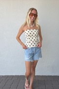 Polka Dot Bandeau Strapless Top
