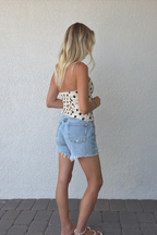 Polka Dot Bandeau Strapless Top