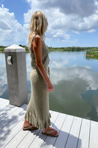 Sage Crochet Sleeveless Knit Top