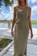 Sage Crochet Sleeveless Knit Top