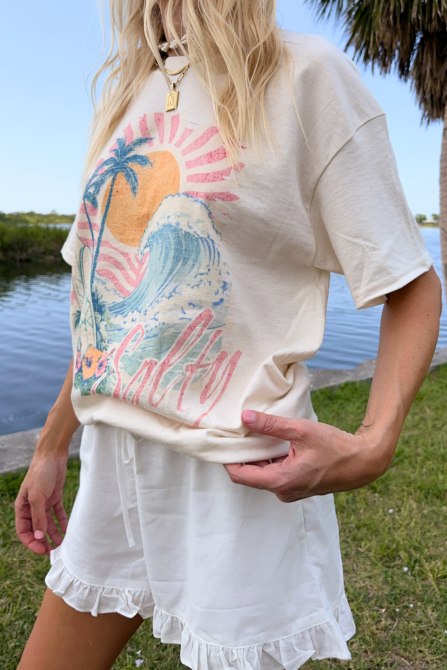Salty Beach Summer Graphic T-Shirt