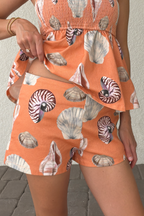 Seashell Print Mini Shorts