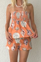 Seashell Print Mini Shorts