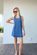 Sleeveless Denim Mini Shift Dress