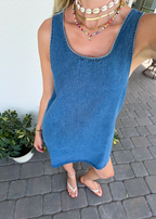 Sleeveless Denim Mini Shift Dress