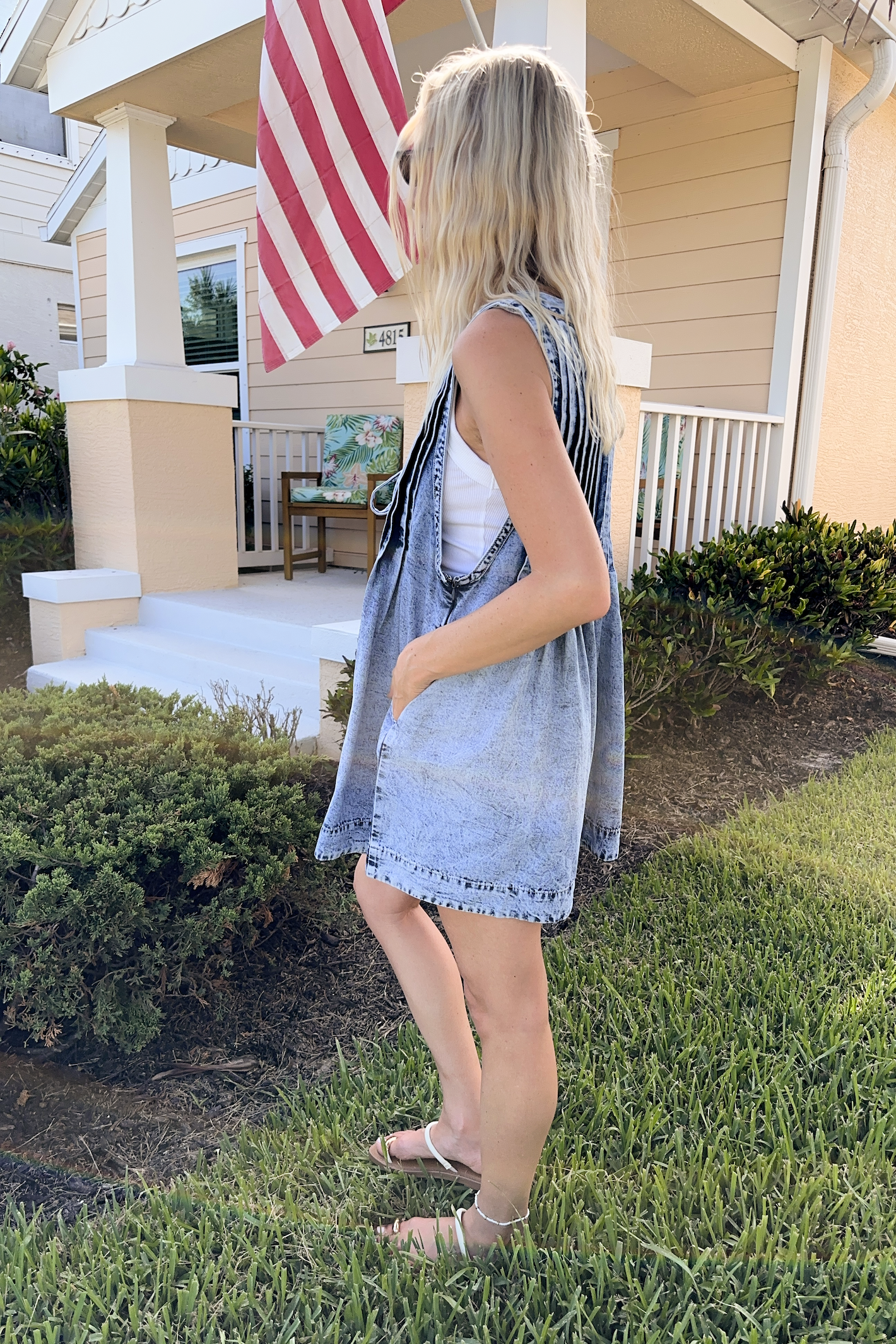Sleeveless Denim Romper