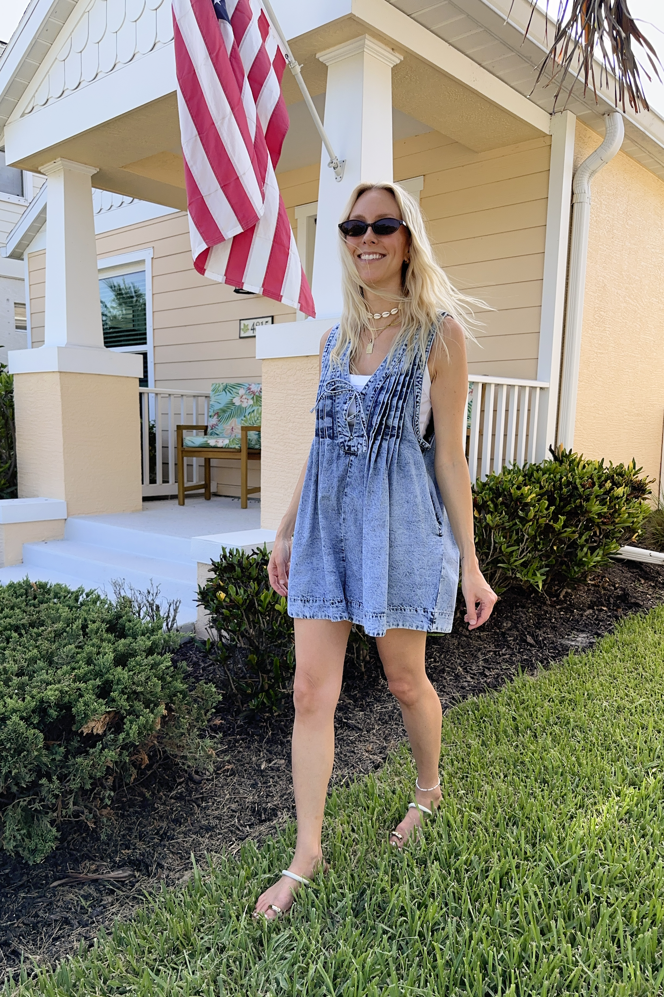 Sleeveless Denim Romper