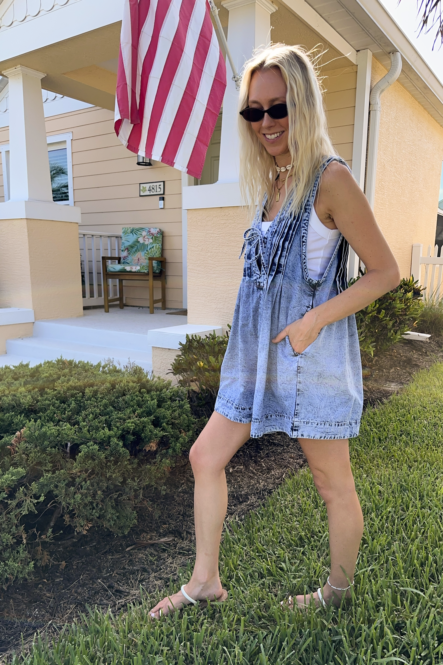 Sleeveless Denim Romper