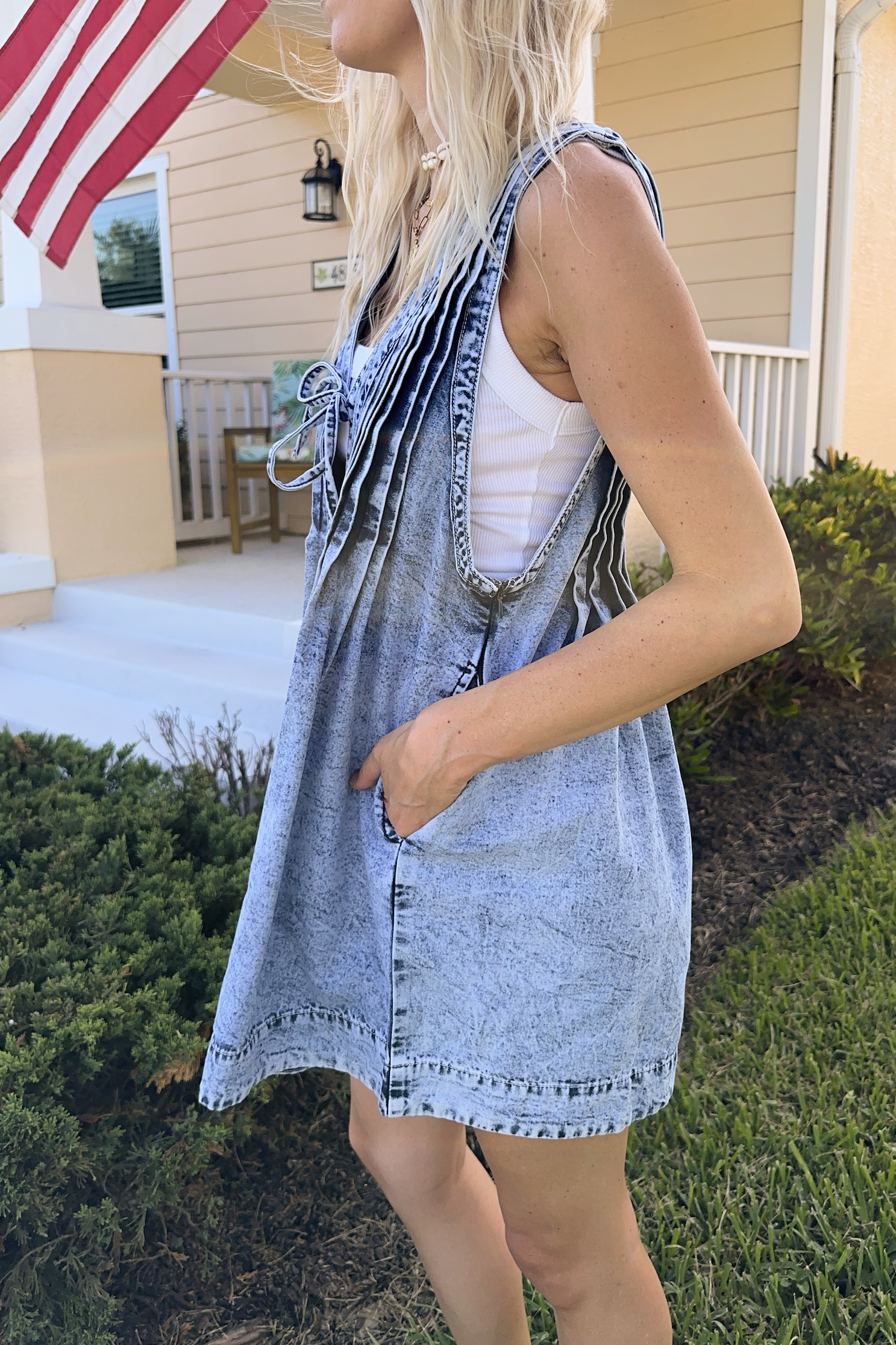 Sleeveless Denim Romper