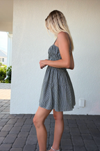 Sleeveless Gingham Tiered Mini Dress