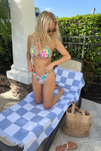 Bright Tropical Print Bikini Triangle Top