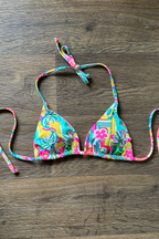 Bright Tropical Print Bikini Triangle Top