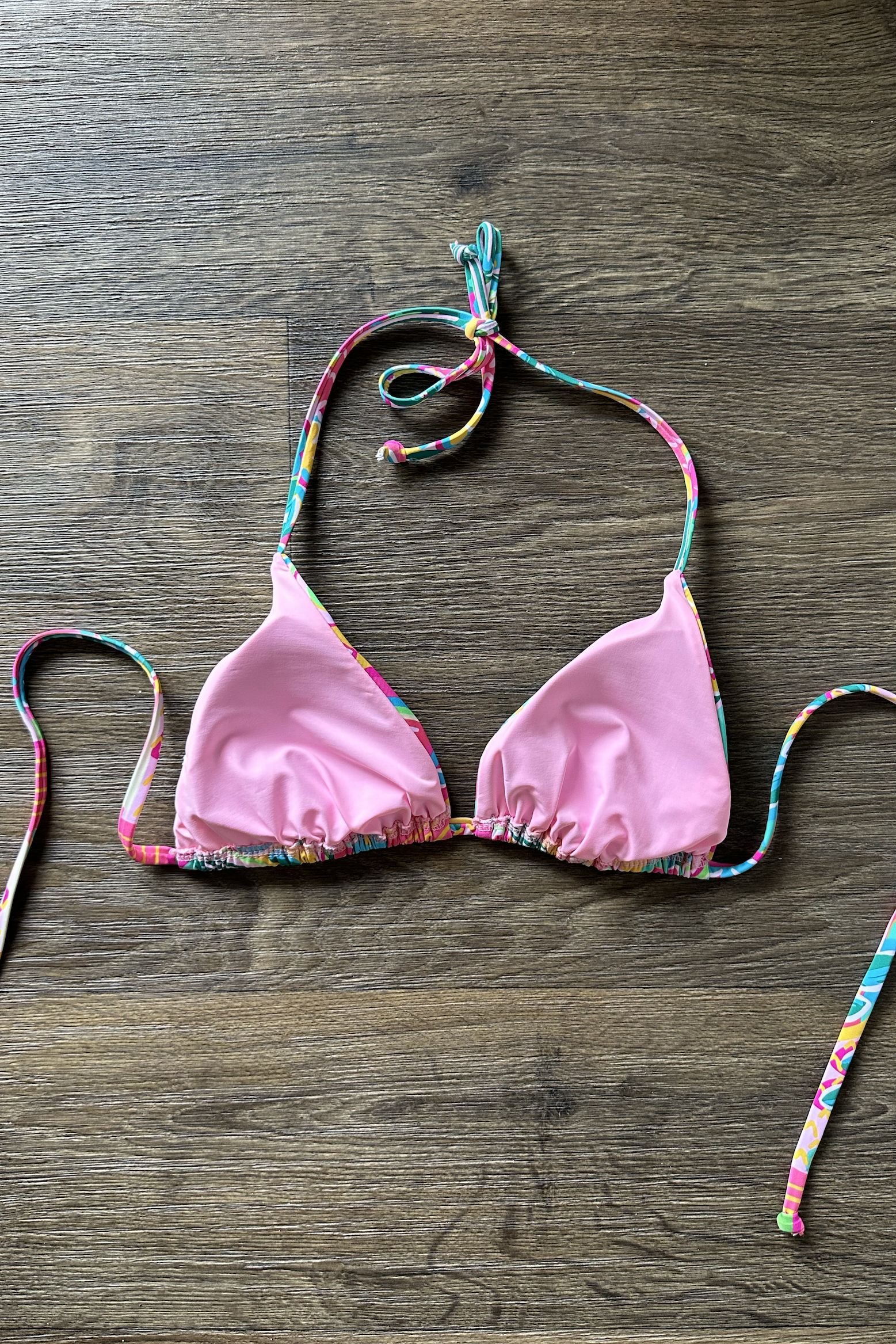 Bright Tropical Print Bikini Triangle Top