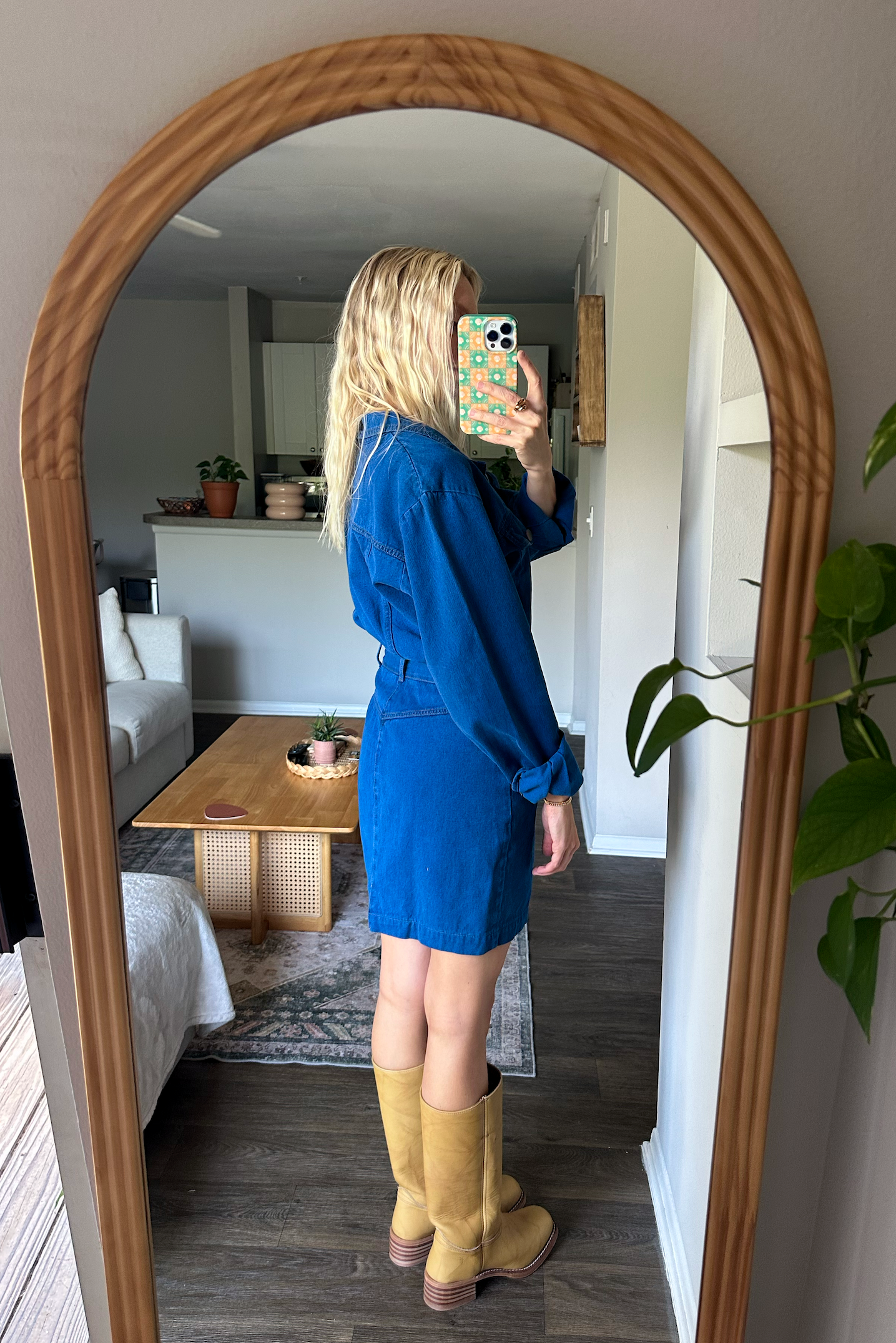 Vintage 80s/90s Long Sleeve Denim Mini Dress