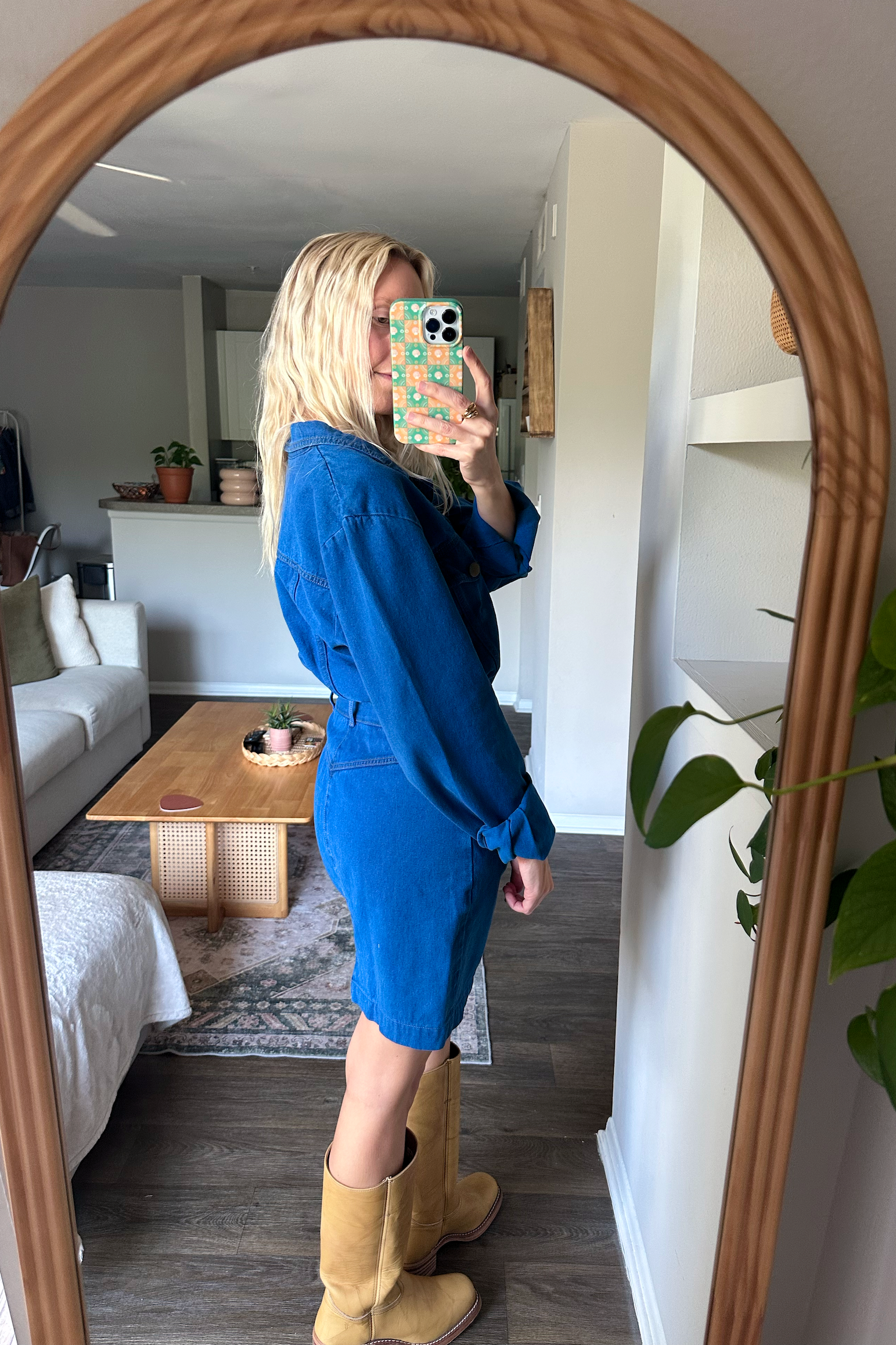 Vintage 80s/90s Long Sleeve Denim Mini Dress