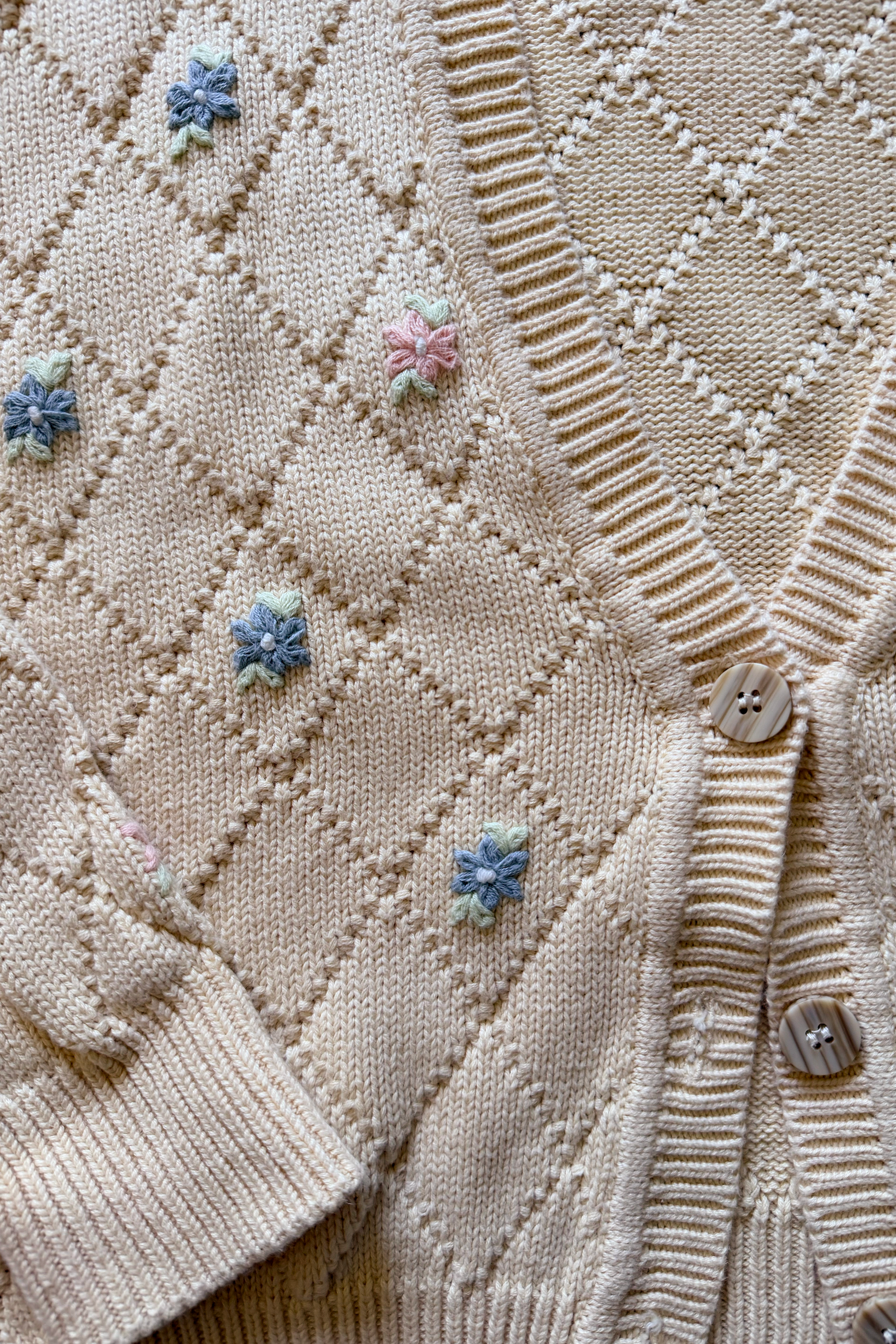 Vintage 90s Floral Embroidered Cardigan Sweater