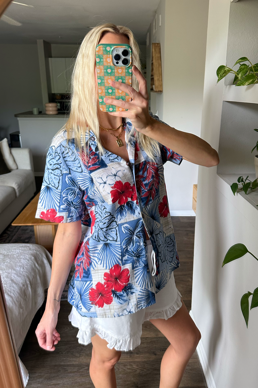 Vintage 90s Tropical Button Up Short Sleeve Shirt