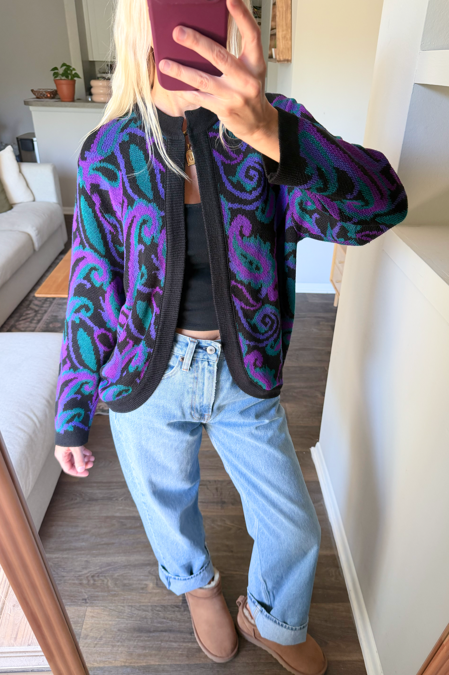 Vintage Paisley Swirl Cardigan