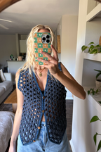 Vintage Sleeveless Denim Vest