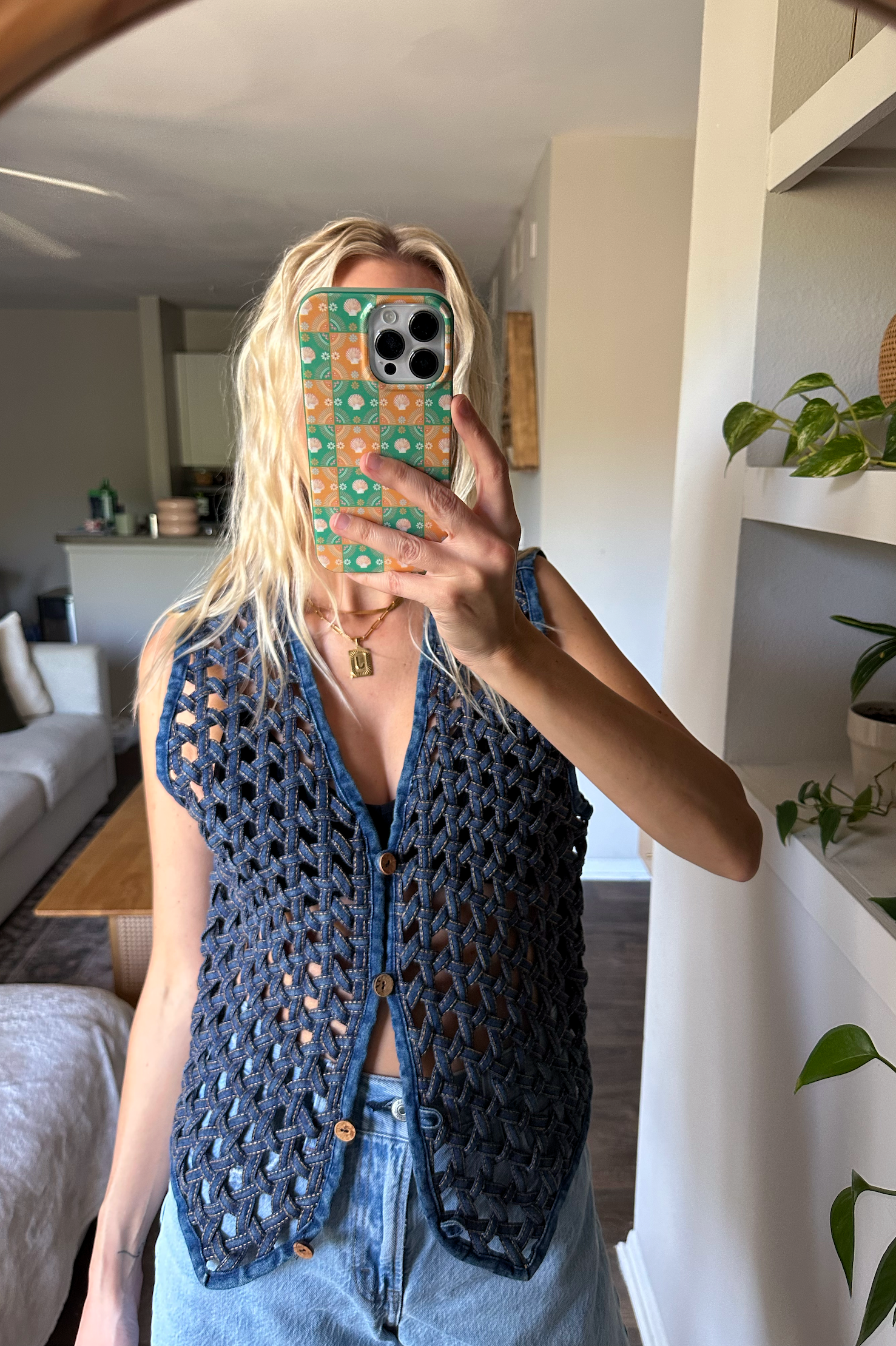 Vintage Sleeveless Denim Vest