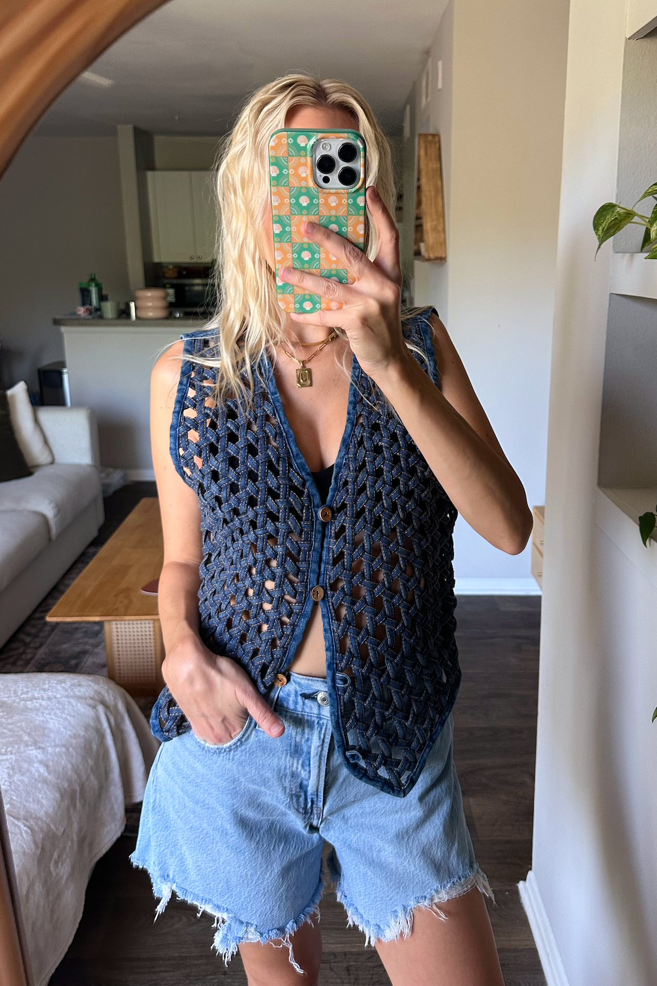 Vintage Sleeveless Denim Vest