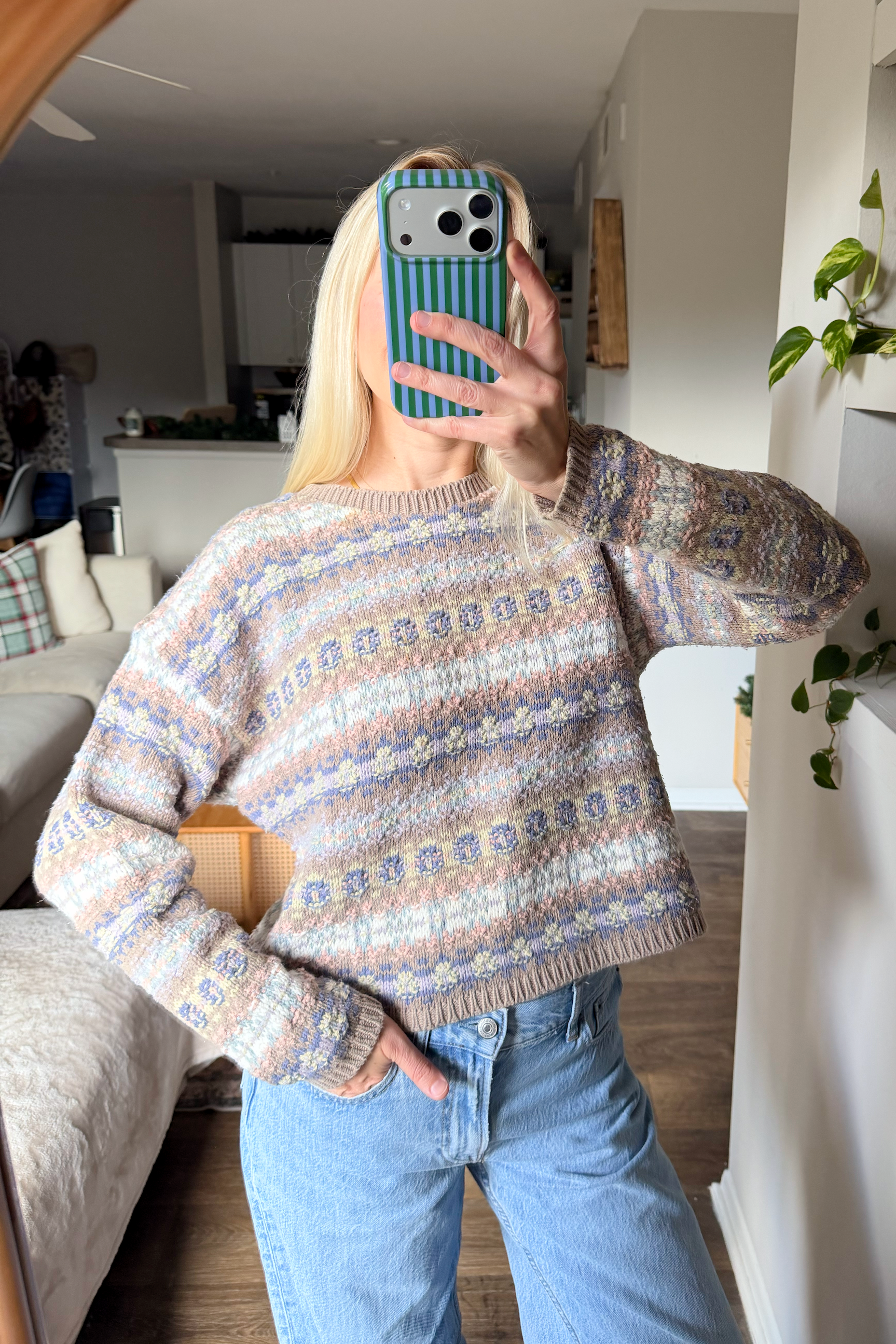 Vintage Stripe Boxy Crewneck Sweater