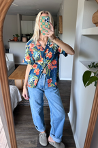 Vintage Tropical Hawaiian Button Up Shirt