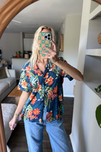 Vintage Tropical Hawaiian Button Up Shirt