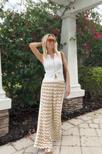 Wavy Chevron Crochet Knit Pants