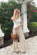 Wavy Chevron Crochet Knit Pants