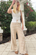 Wavy Chevron Crochet Knit Pants