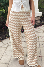 Wavy Chevron Crochet Knit Pants