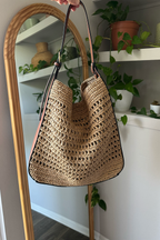Woven Straw Hobo Tote Bag