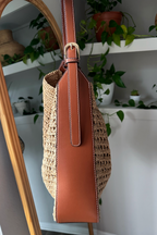 Woven Straw Hobo Tote Bag